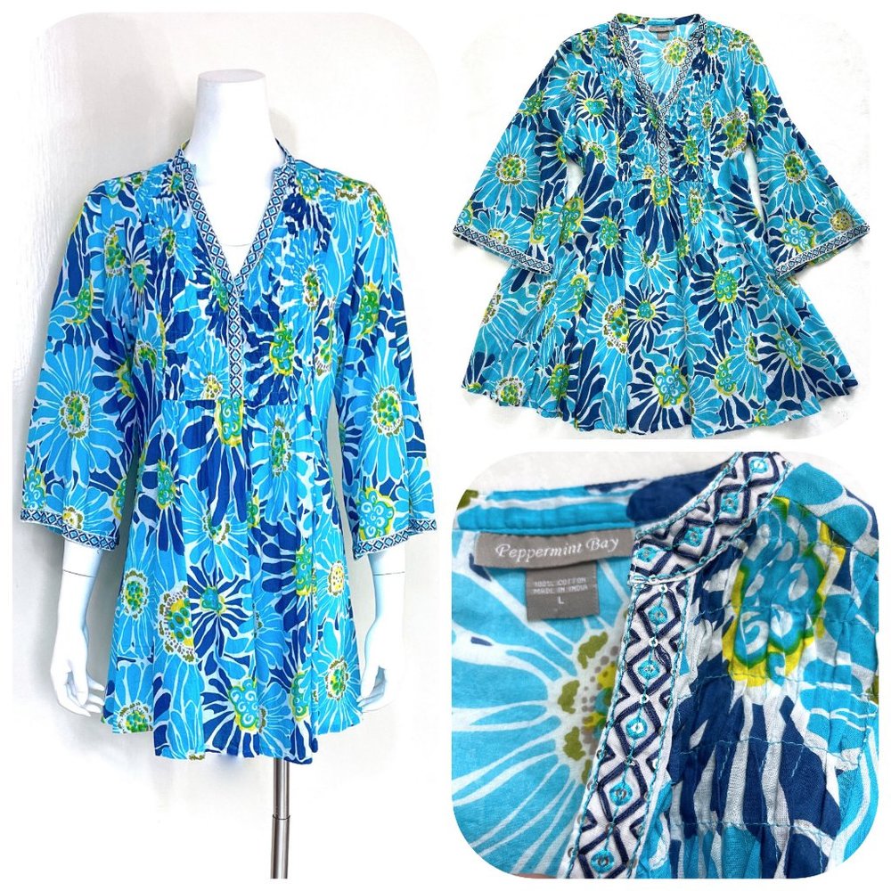 Peppermint Bay sequin floral coverup/sarong/tunic